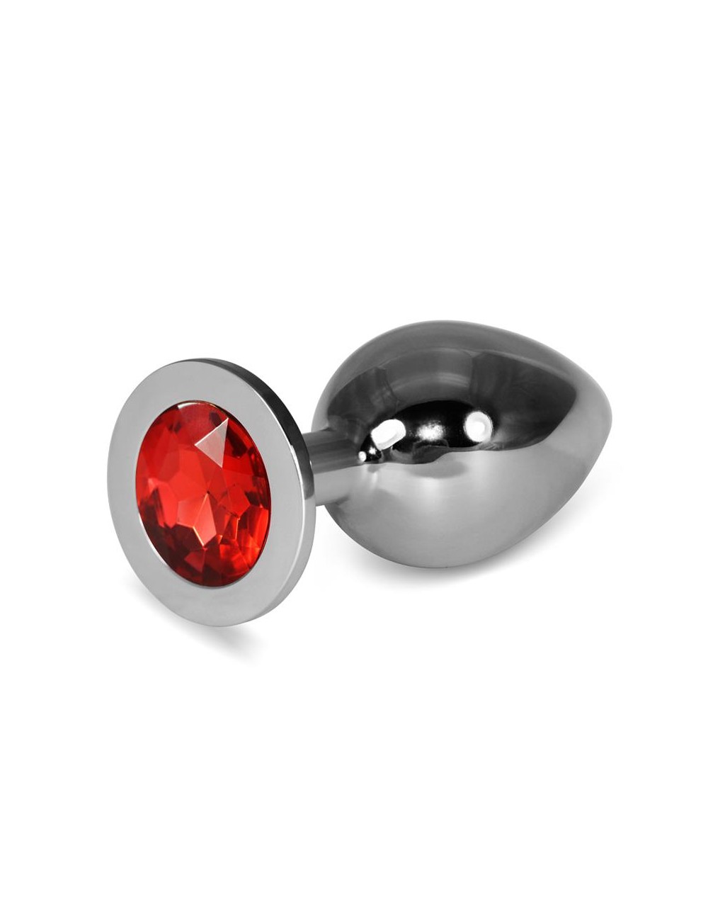 Plug Anal Metal RoseBud Classic con Joya Rojo Talla L
