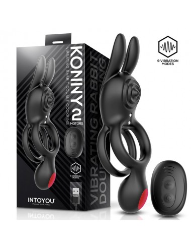 Konny Anillo Vibrador Doble con Conejito y Control Remoto