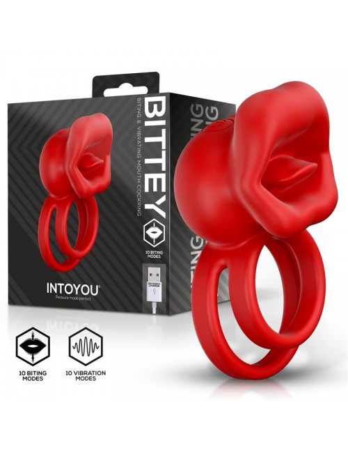 Bittey Anillo Vibrador con Biting Mordisqueo