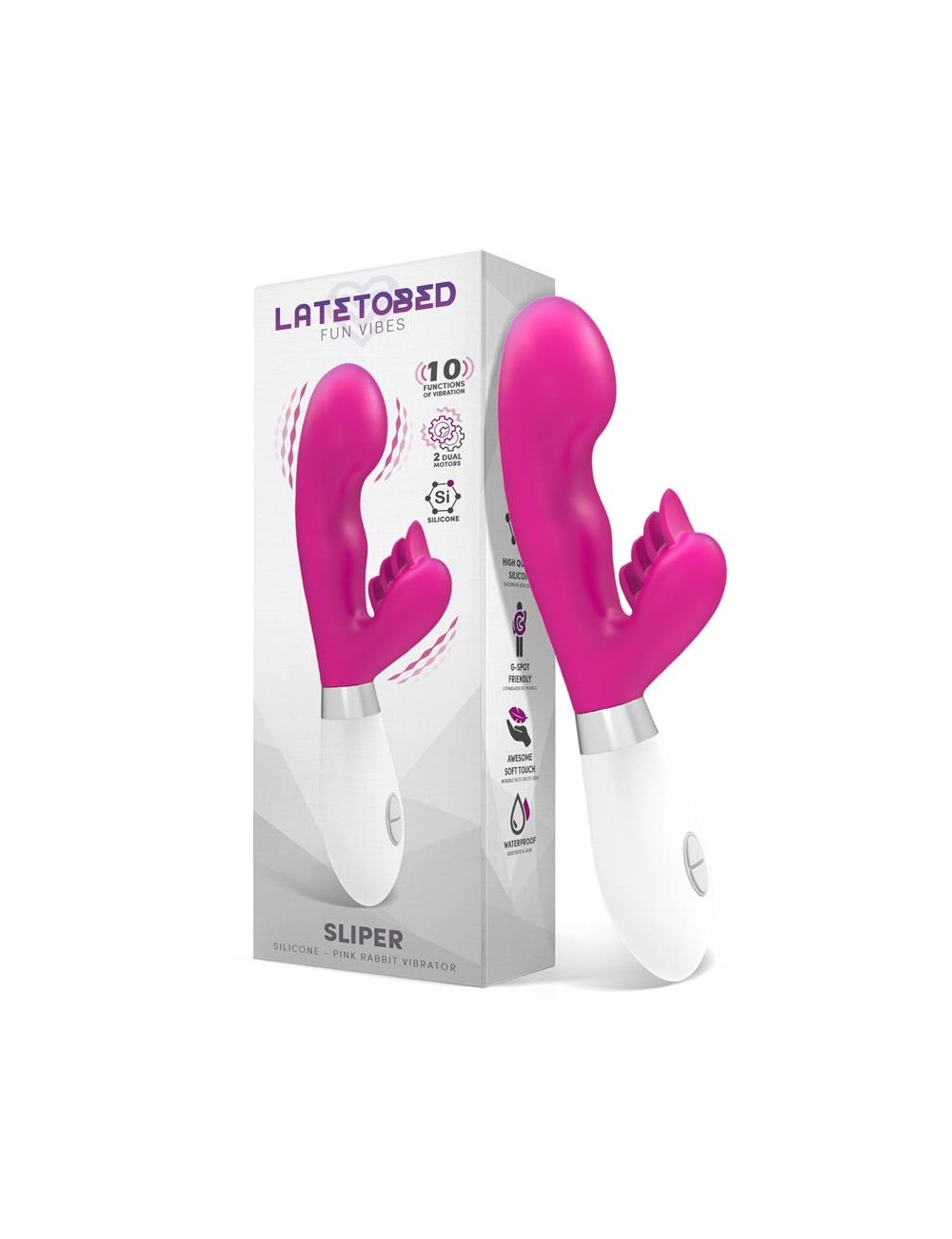 Sliper Vibrador Conejito Silicona Rosa