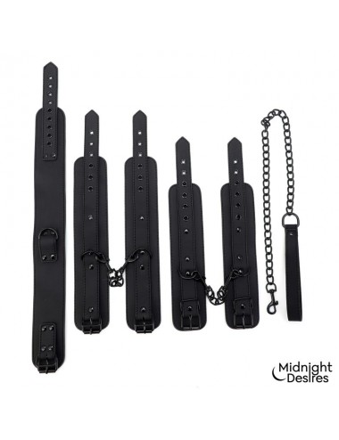 Set de Restricciones con Esposas y Collar con Correa