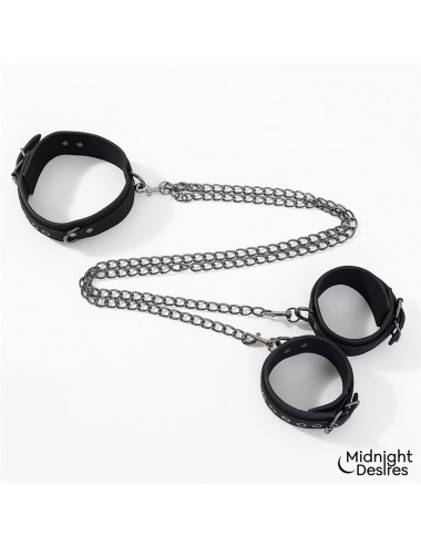 Collar con Esposas para Tobillos con Cadena
