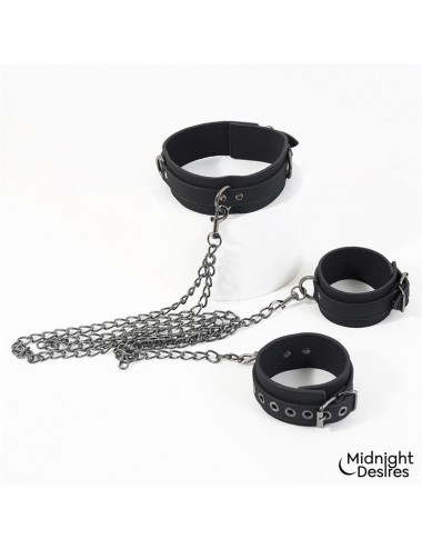 Collar con Esposas para Tobillos con Cadena