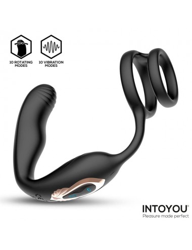 Bruce Masajeador Prostatico 360º y Doble Anillo con Vibracion