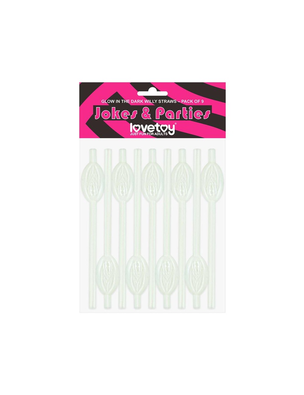 Pajita de Vagina Brilla en la Oscuridad Pack de 9