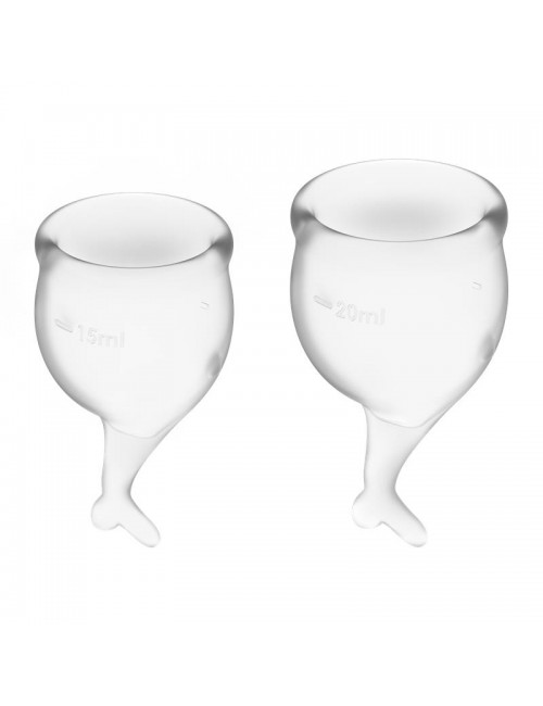 Copas Menstruales Feel Secure Transparent Pack de 2
