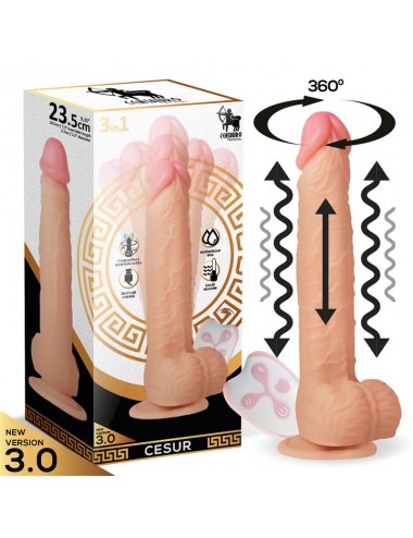 Cesur 30 Dildo Realista Vibracion Movimiento Ondulante 360º y Telescopico Control Remoto USB