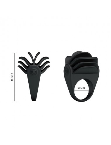 Pretty Love Anillo Vibrador Chester Color Negro