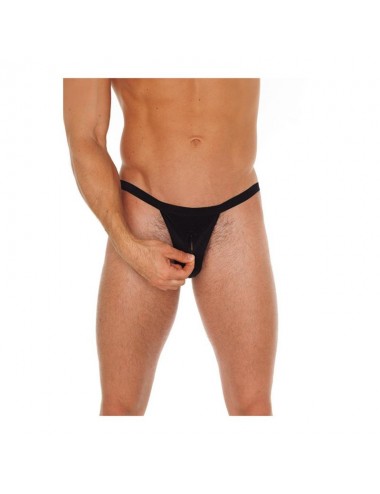 Tanga con Cremallera Negro Talla unica