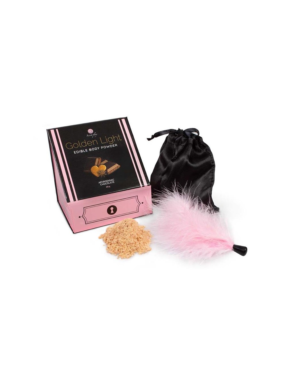 Kit Polvos 100 Comestibles y Plumero Sabor Chocolate Canela y Jengibre