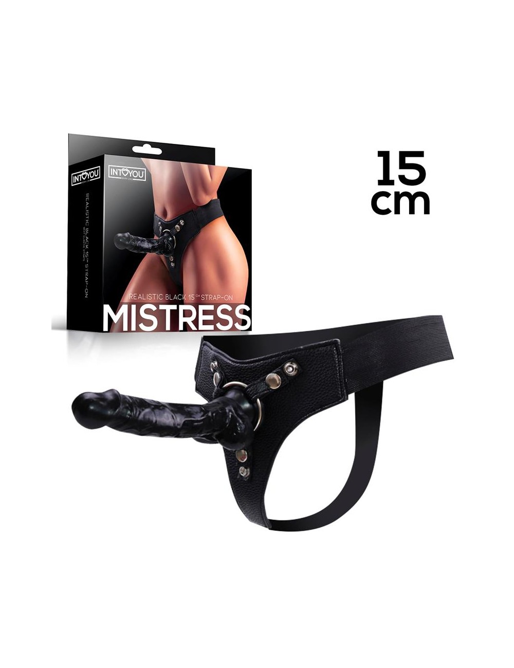 Mistress Arnes Elastico con Dildo de Silicona de 15 cm Negro