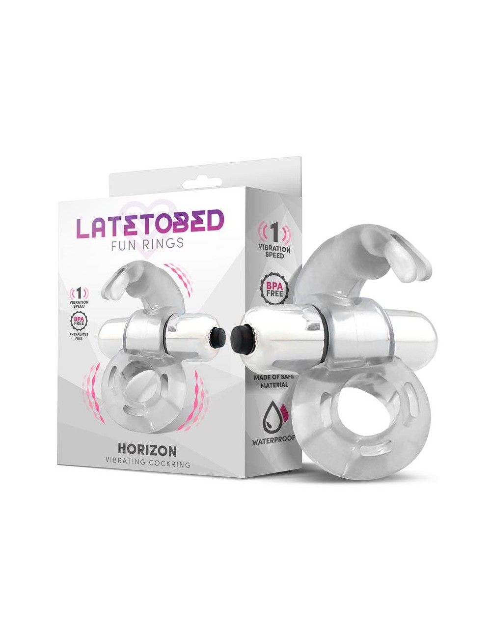 Horizon Anillo Vibrador con Conejito Transparente
