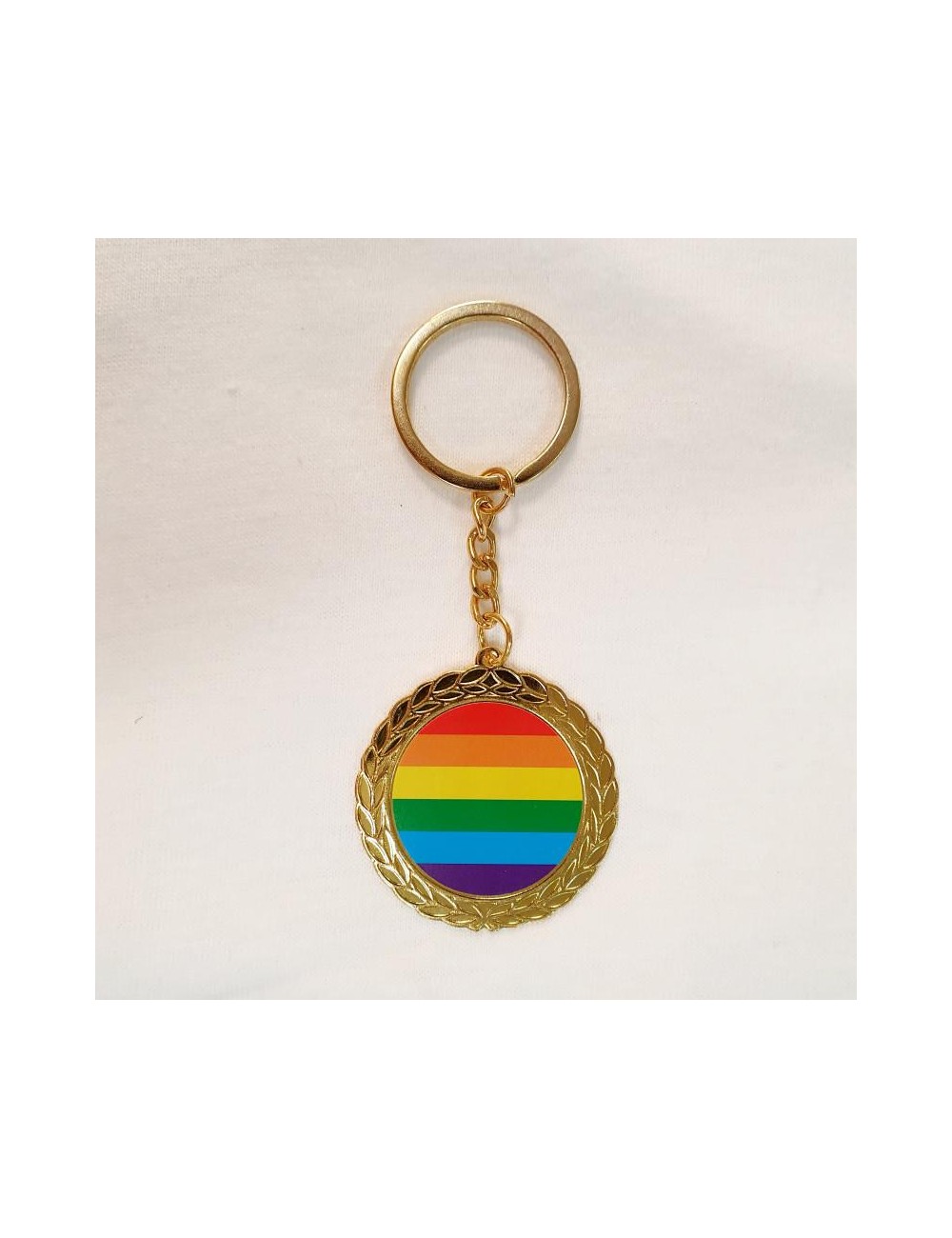 Llavero Redondo de Metal Bandera LGBT