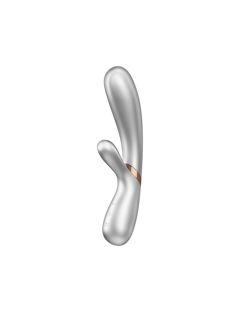 Hot Lover Vibrador Efecto Calor con APP Plata y Champagne