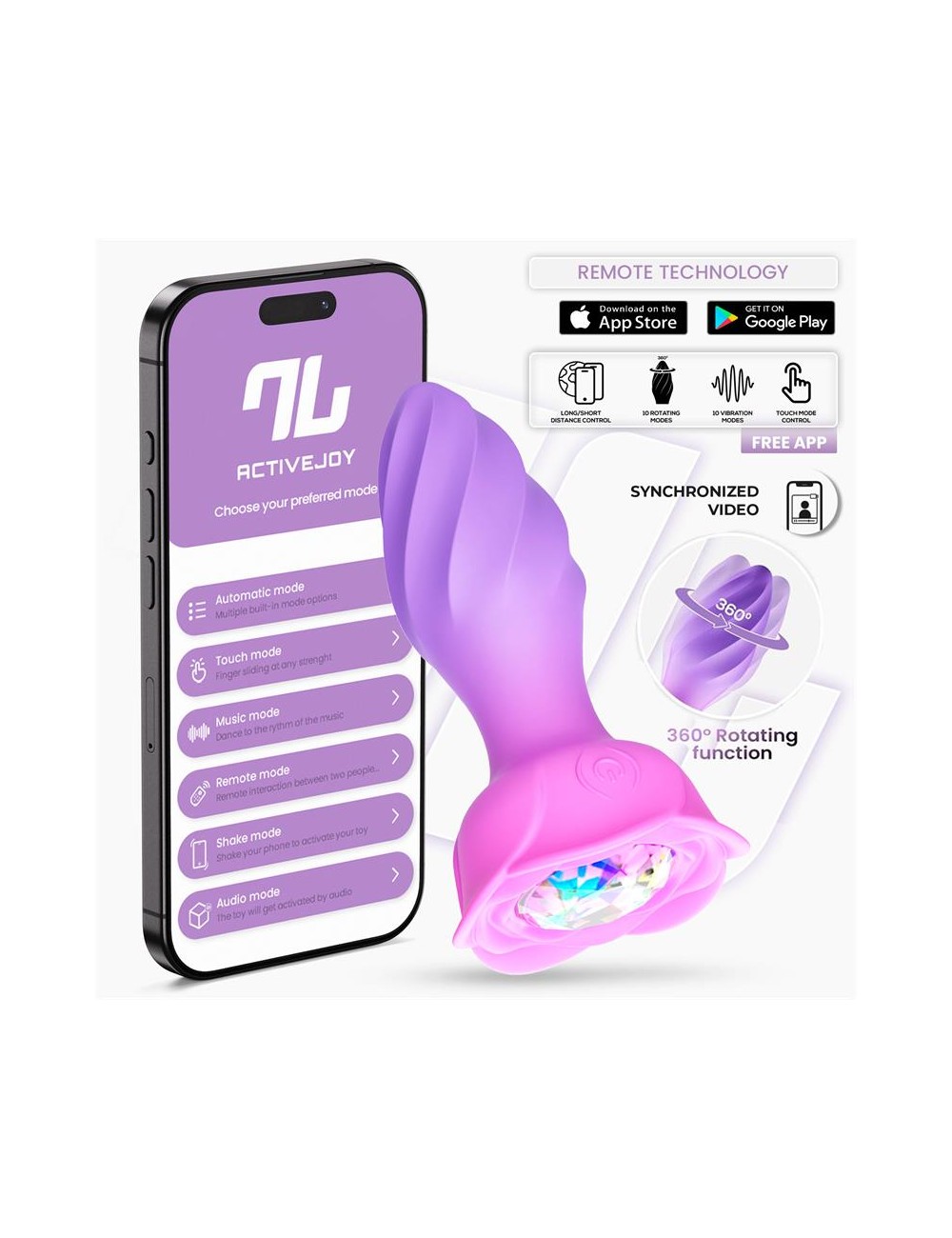 Moxy Plug Anal con Rotacion 360º con App
