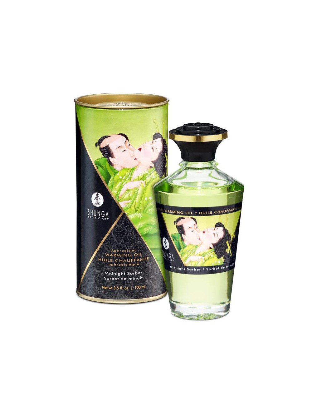 Shunga Aceite de Masaje Efecto Calor Aroma Sorbete de Medianoche