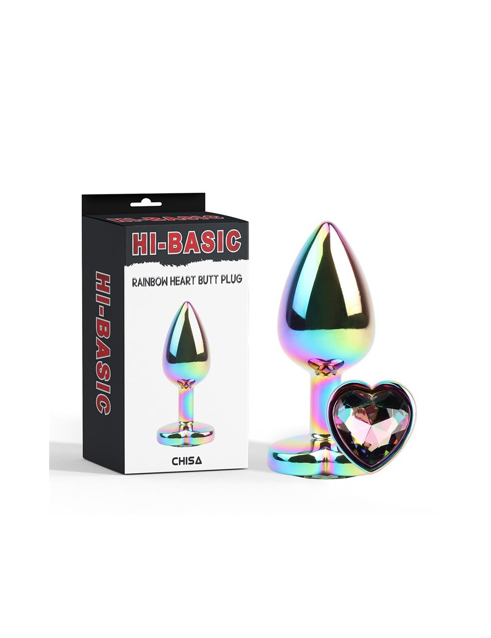 Plug Anal de Metal Tipo Rainbow con Joya de Corazon 27