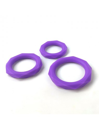 Set de 3 Anillos para el Pene Silicona Purpura