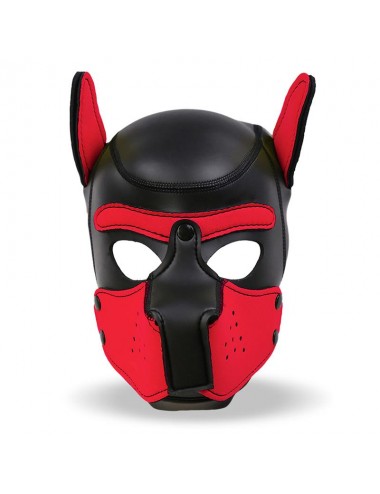 Hound Mascara de Perro Neopreno Hocico Extraible Negro Rojo Talla unica