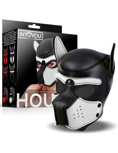 Hound Mascara de Perro Neopreno Hocido Extraible Negro Blanco Talla unica