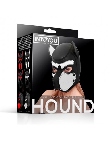 Hound Mascara de Perro Neopreno Hocido Extraible Negro Blanco Talla unica