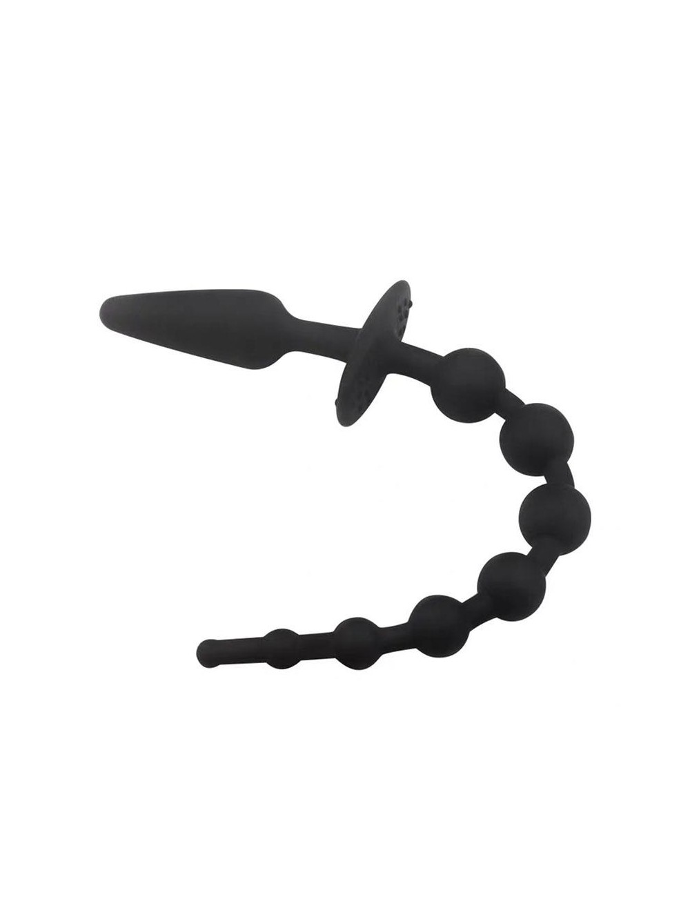 Plug Anal con Cadena Anal Silicona Negro
