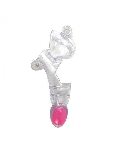 Funda para el Pene y Testiculos 3 Balas Vibradoras Transparente