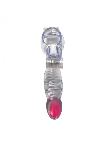 Funda para el Pene y Testiculos 3 Balas Vibradoras Transparente