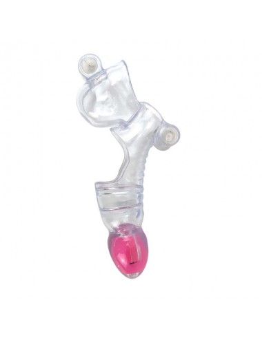Funda para el Pene y Testiculos 3 Balas Vibradoras Transparente