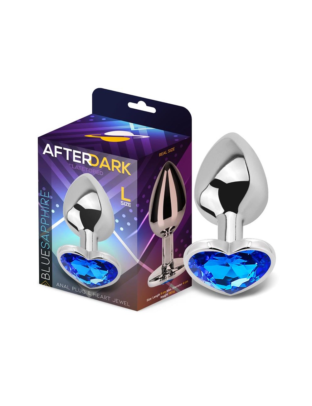 Plug Anal con Joya de Corazon Blue Sapphire Talla L