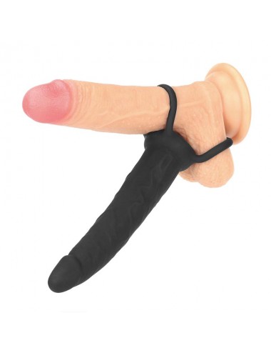 Dildo Anal con Doble Anillo Negro