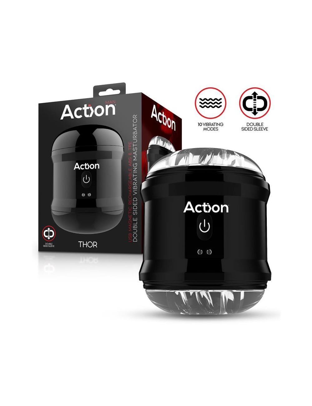 Thor Masturbador con Vibracion Doble Orificio