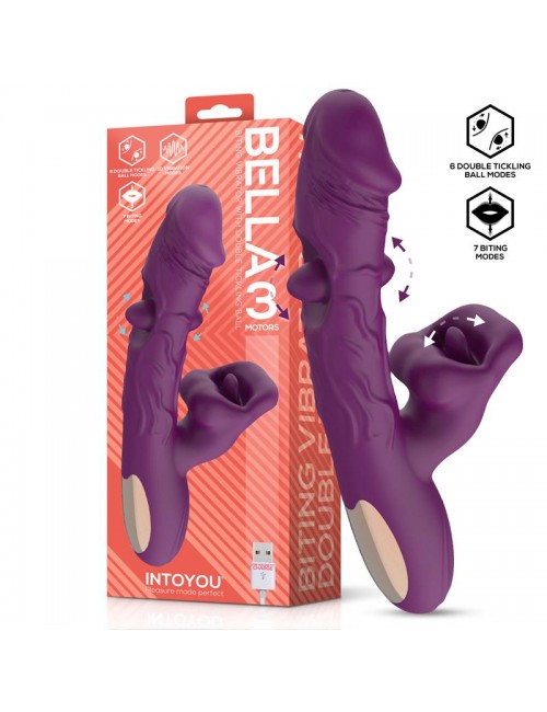 Bella Vibrador Doble Bola Cosquilleante y Mordisqueo 3 Motores