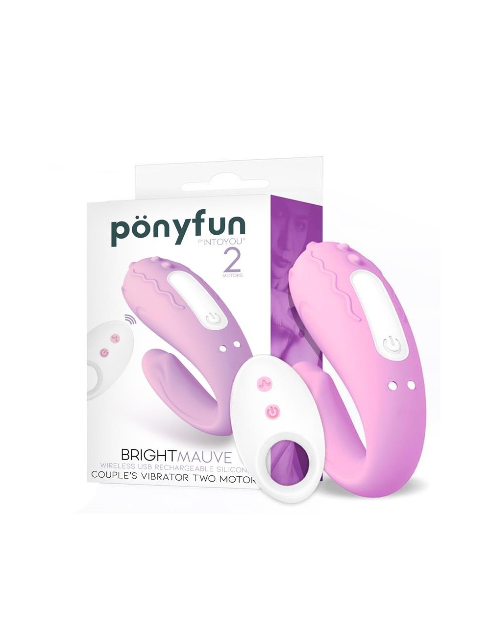Brightmauve Vibrador para Parejas Doble Motor Control Remoto USB Silicona