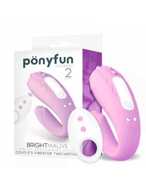 Brightmauve Vibrador para Parejas Doble Motor Control Remoto USB Silicona