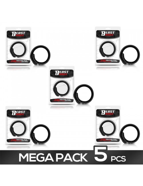 Pack de 5 Anillo Pene Ajustable Silicona Solida 15 21 cm