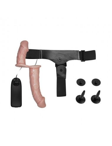 Arnes Dildo Doble con Vibracion Natural
