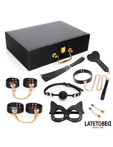 Kit Bondage de 8 Pz Cuero con Maletin de Almacenaje