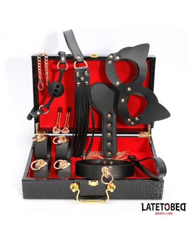 Kit Bondage de 8 Pz Cuero con Maletin de Almacenaje