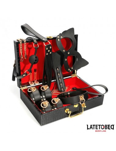 Kit Bondage de 8 Pz Cuero con Maletin de Almacenaje