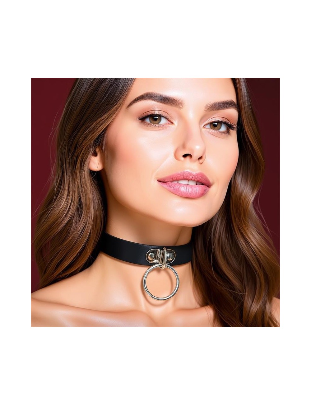 Collar con Aro Cuero Vegano Talla unica