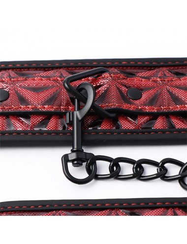 Esposas de Muneca Acolchadas Ajustable Diamond Cuero Vegano