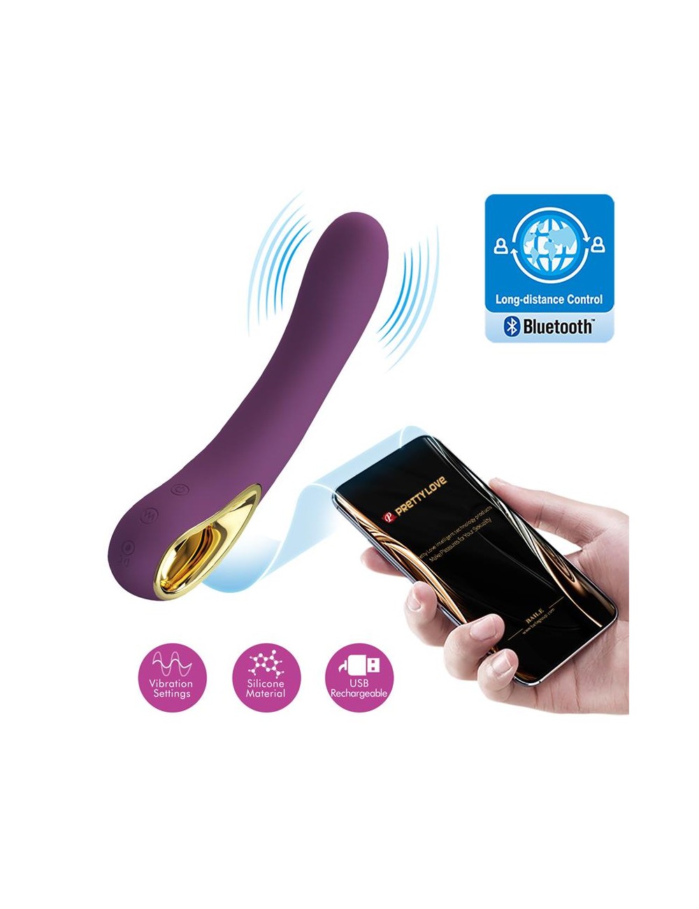 Ethan Vibrador con APP Purpura