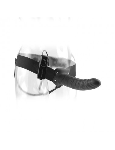 Arnes con Dildo Hueco y Vibracion 8 Negro