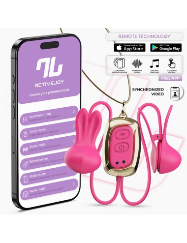 Tickly Pinzas para Pezones con Vibracion Control y Collar con APP