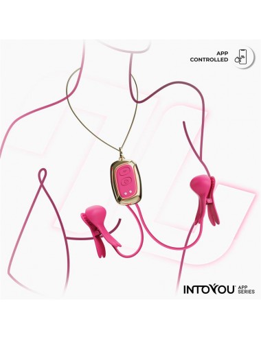 Tickly Pinzas para Pezones con Vibracion Control y Collar con APP
