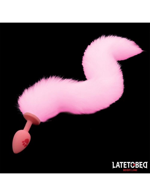 Plug Anal Rosa con Cola de Zorro Rosa