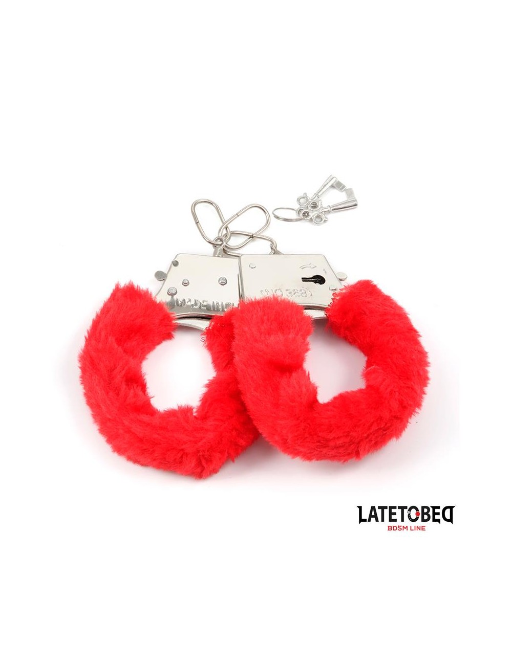 Esposas de Metal Furry con Pelo Rojo