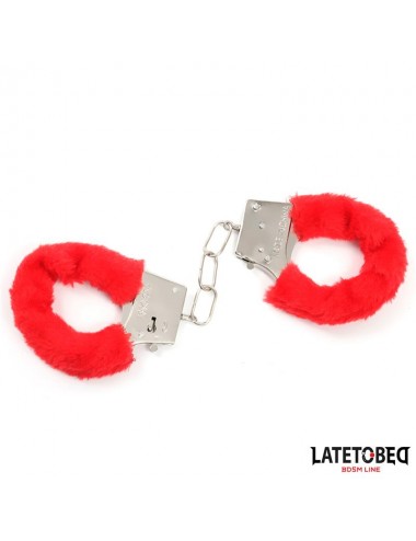 Esposas de Metal Furry con Pelo Rojo