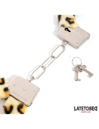 Esposas de Metal Furry con Pelo Animal Print Leopardo